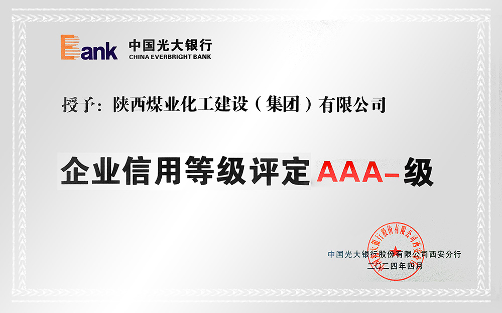 企業(yè)信用等級AAA-、AA+級